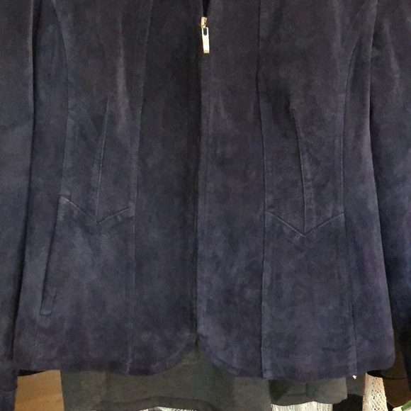 Blue Suede Leather Jacket - Picture 2 of 6